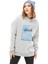 Kapüşonlu Baskılı Üç Iplik Kadın Sweatshirt Gri ZN5026 1