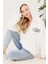 Kanguru Cep Fermuarlı Kadın Sweatshirt Ekru ZN5025 4