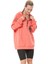 Fermuar Detay Baskılı Oversize Kadın Sweatshirt Somon ZN5022 2