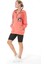Fermuar Detay Baskılı Oversize Kadın Sweatshirt Somon ZN5022 4