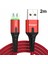 Mikro Usb'den Usb'ye Naylon Örgülü Veri Senkronizasyon Şarj Kablosu, LED Göstergeli 2m-Kırmızı (Yurt Dışından) 1