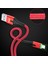 Mikro Usb'den Usb'ye Naylon Örgülü Veri Senkronizasyon Şarj Kablosu, LED Göstergeli 2m-Kırmızı (Yurt Dışından) 2