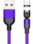 2m 2A Usb'den Mikro Usb'ye Naylon Örgülü Dönebilen Bağlantılı Manyetik Şarj Kablosu LED Incicator (Yurt Dışından) 1