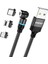 2m 2 4A Manyetik Şarj Kablosu Usb'den Ip'ye Tip C Mikro USB Naylon Örgülü Telefon Şarj Kablosu LED Işıklı (Yurt Dışından) 1