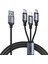 1 2 M 3'ü 1 Arada Şarj Kablosu 100 W Naylon Örgülü Usb A Ip+Type C+Mikro Hızlı Şarj Kablosu (Yurt Dışından) 1
