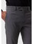 Gri Erkek Slim Fit Düz Aksesuarlı Kumaş Pantolon 4