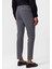 Gri Erkek Slim Fit Düz Aksesuarlı Kumaş Pantolon 5