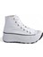 Melen Shoes Elixia Kalın Tabanlı Beyaz Boğazlı Uzun Keten Spor Ayakkabı 1