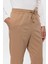 Koyu Bej Elastik Yüksek Bel Erkek Pantolon 4