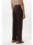 Kahve Keten Karışımlı Baggy Erkek Pantolon 4