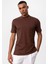 Kahve Slim Fit Basic T-Shirt 1