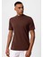 Kahve Slim Fit Basic T-Shirt 3