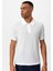 Beyaz Slim Fit Polo Yaka Erkek T-Shirt 1