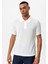 Beyaz Slim Fit Polo Yaka Erkek T-Shirt 3