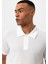 Beyaz Slim Fit Polo Yaka Erkek T-Shirt 5