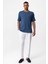 Indigo Bisiklet Yaka Fitilli Erkek T-Shirt 3