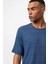 Indigo Bisiklet Yaka Fitilli Erkek T-Shirt 5
