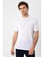 Beyaz Bisiklet Yaka Erkek T-Shirt 4