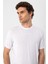 Beyaz Bisiklet Yaka Erkek T-Shirt 5