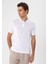 Beyaz Polo Yaka Slim Fit Erkek T-Shirt 3