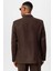 Kahve 100% Keten Kruvaze Kapama Erkek Blazer Ceket 5