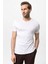 Ekru Bisiklet Yaka Slim Fit Erkek T-Shirt 2