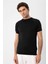 Siyah Bisiklet Yaka Triko T-Shirt 1