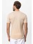 Bej Bisiklet Yaka Slim Fit Erkek T-Shirt 5