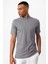 Koyu Gri Slim Fit Basic T-Shirt 3