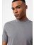 Koyu Gri Slim Fit Basic T-Shirt 4