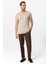 Açık Bej Basic V Yaka Erkek T-Shirt 3