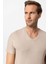 Açık Bej Basic V Yaka Erkek T-Shirt 4