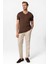 Kahve Basic V Yaka Erkek T-Shirt 2