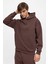 Kahve Oversize Kapşonlu Erkek Sweatshirt 3