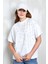 Beyaz Taş Işlemeli Oversize T-Shirt 27335 2