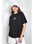 Siyah Baskılı Oversize T-Shirt 27337 2