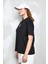 Siyah Baskılı Oversize T-Shirt 27337 3