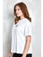 Beyaz Baskılı Oversize T-Shirt 27337 3