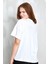 Beyaz Baskılı Oversize T-Shirt 27337 5