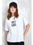 Beyaz Baskılı Oversize T-Shirt 27336 1