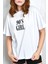 Beyaz Baskılı Oversize T-Shirt 27336 3