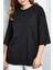 Siyah Oversize Basic Penye T-Shirt 25358 2