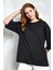 Siyah Oversize Basic Penye T-Shirt 25358 4