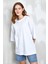 Beyaz Oversize Basic Penye T-Shirt 25358 1