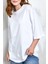 Beyaz Oversize Basic Penye T-Shirt 25358 2