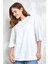 Beyaz Oversize Basic Penye T-Shirt 25358 4