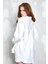 Beyaz Modal Kumaş Oversize Gömlek/şort Alt-Üst Takım 27376 5