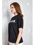 Siyah Baskılı Oversize T-Shirt 27338 4