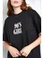 Siyah Baskılı Oversize T-Shirt 27336 3