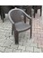 6 Rattan Plastik Sabit Masa 70X120 6 Adet Gold Plastik Sandalye Mobilya (Acı Kahve Rengi) XÖMBX99 M 2